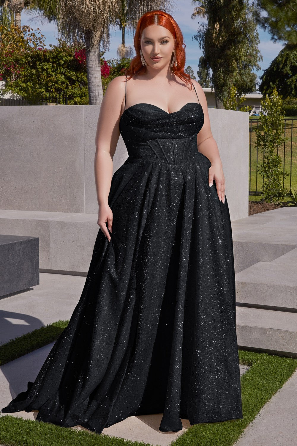 Plus Size Glitter Evening Gown with Puff Sleeves - Ever-Pretty US | Black  evening dresses, Evening dresses with sleeves, Evening dresses plus size